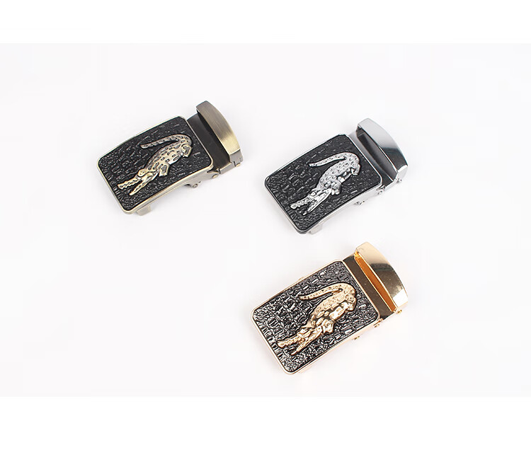 泰国进口男士鳄鱼皮带扣自动扣泰国原装鳄鱼皮腰带扣皮带扣子扣头压纹