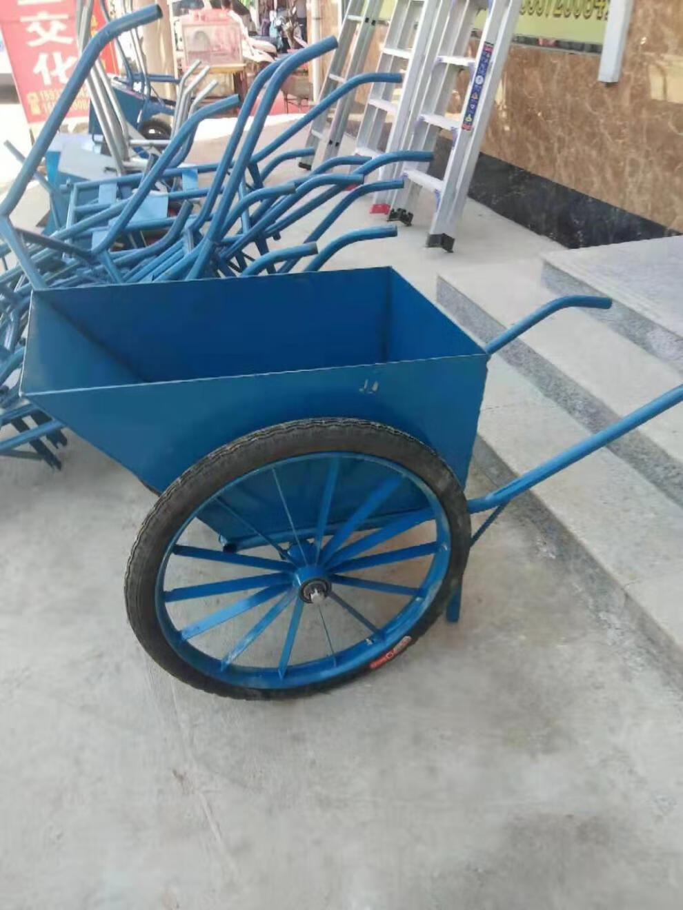 黛惑 加厚劳动车手推车灰斗车工地人力建筑斗车家用垃圾车翻斗车小斗