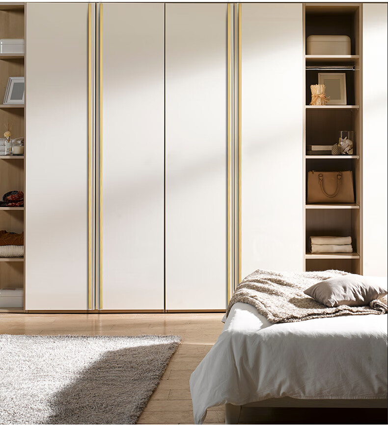 衣柜门拉手现代简约金色黑色加长超长轻奢橱柜子抽屉把手 拉丝金-224