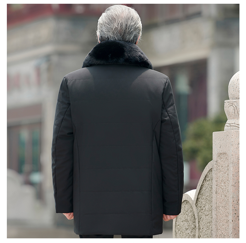 老年衣服爷爷冬装外套中老年人男装棉衣活里活面棉服爸爸冬季棉袄黑色