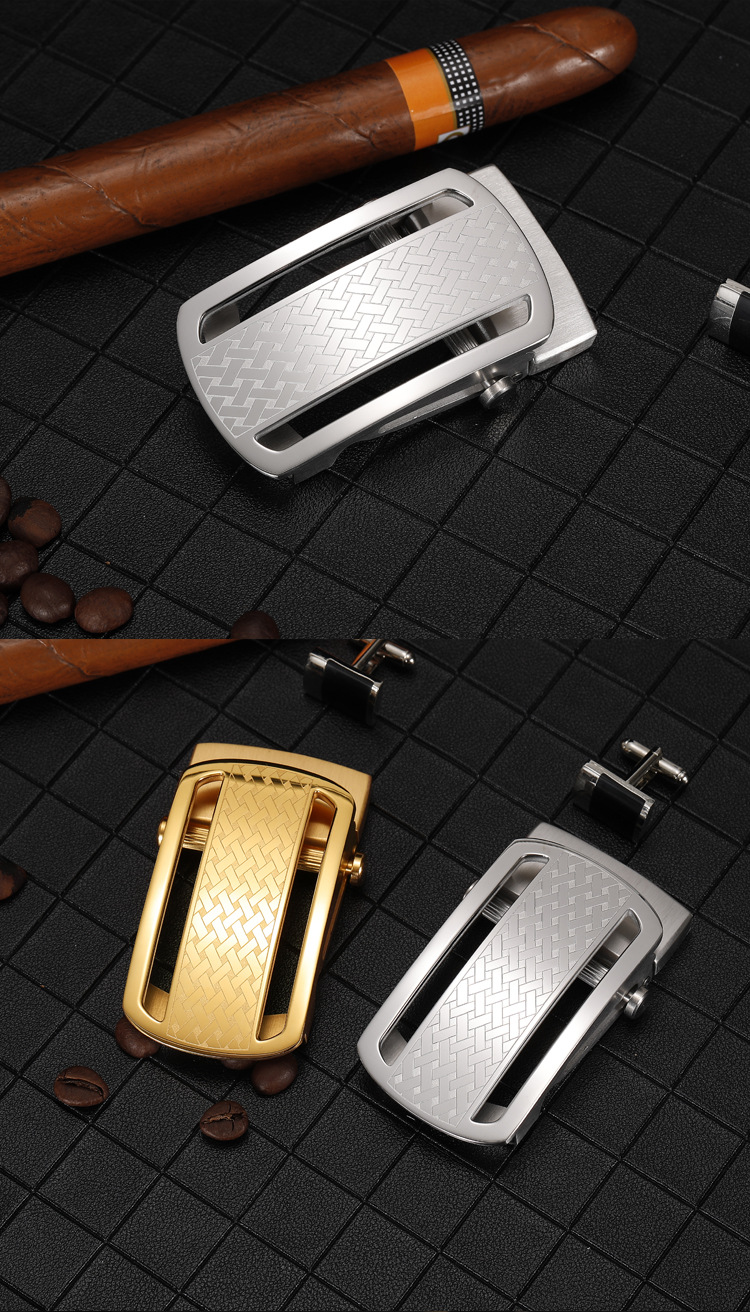 高品质304不锈钢滚轴皮带扣头无孔无牙自动扣裤腰带头男帆布平滑扣