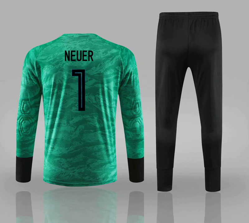 德国队门将服 世界杯足球服长袖长裤 诺伊尔守门员球服 带保护垫 绿色