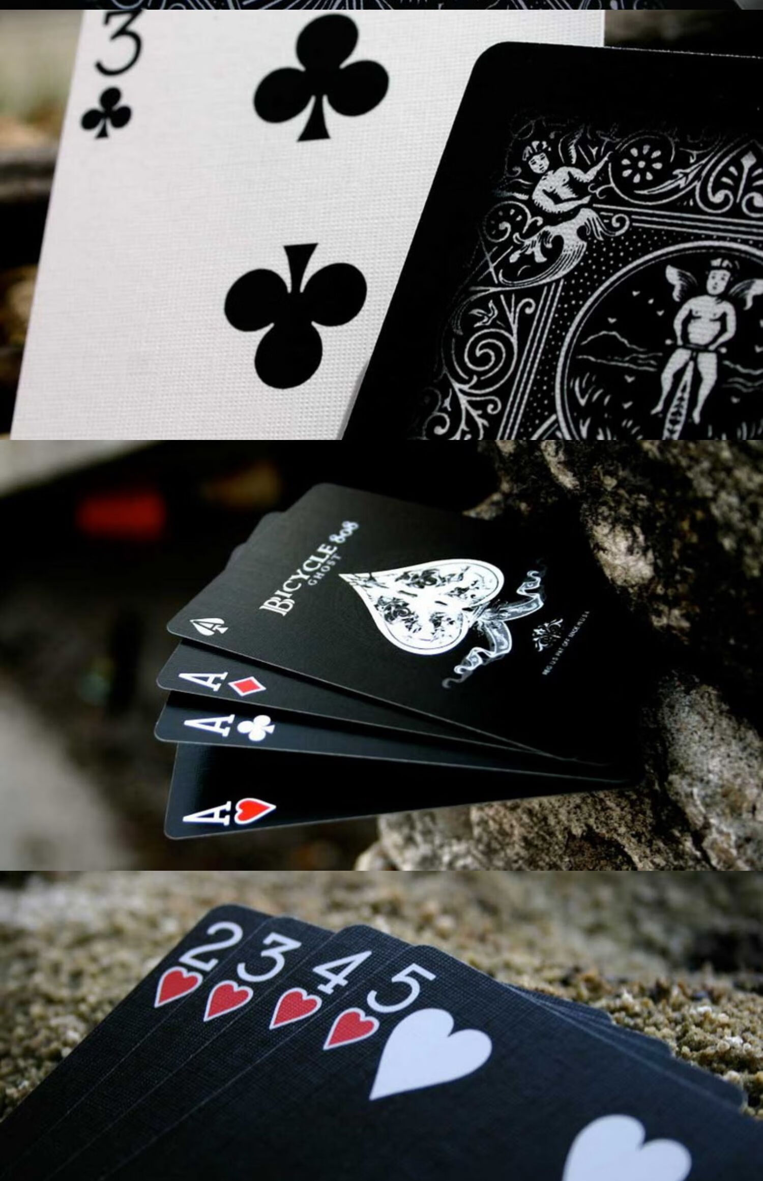 黑幽灵白幽灵单车扑克牌进口收藏花切ellusionist 黑幽灵单车牌 幽灵