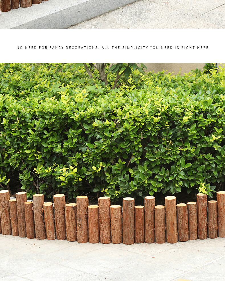 瑰季 户外带皮花园防腐木栅栏室外庭院杉木桩围栏篱笆隔断装饰树桩