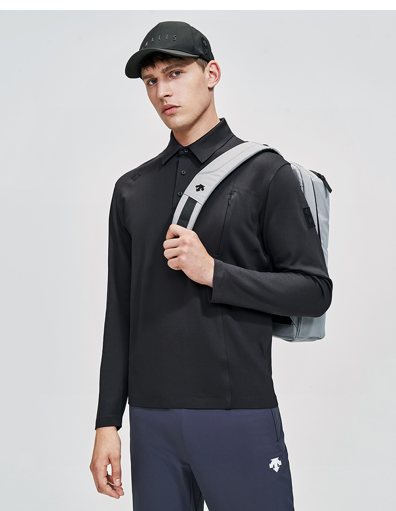 男子长袖polo衫 d1431dpl30 黑色-bk m(170/92a)【图片 价格 品牌