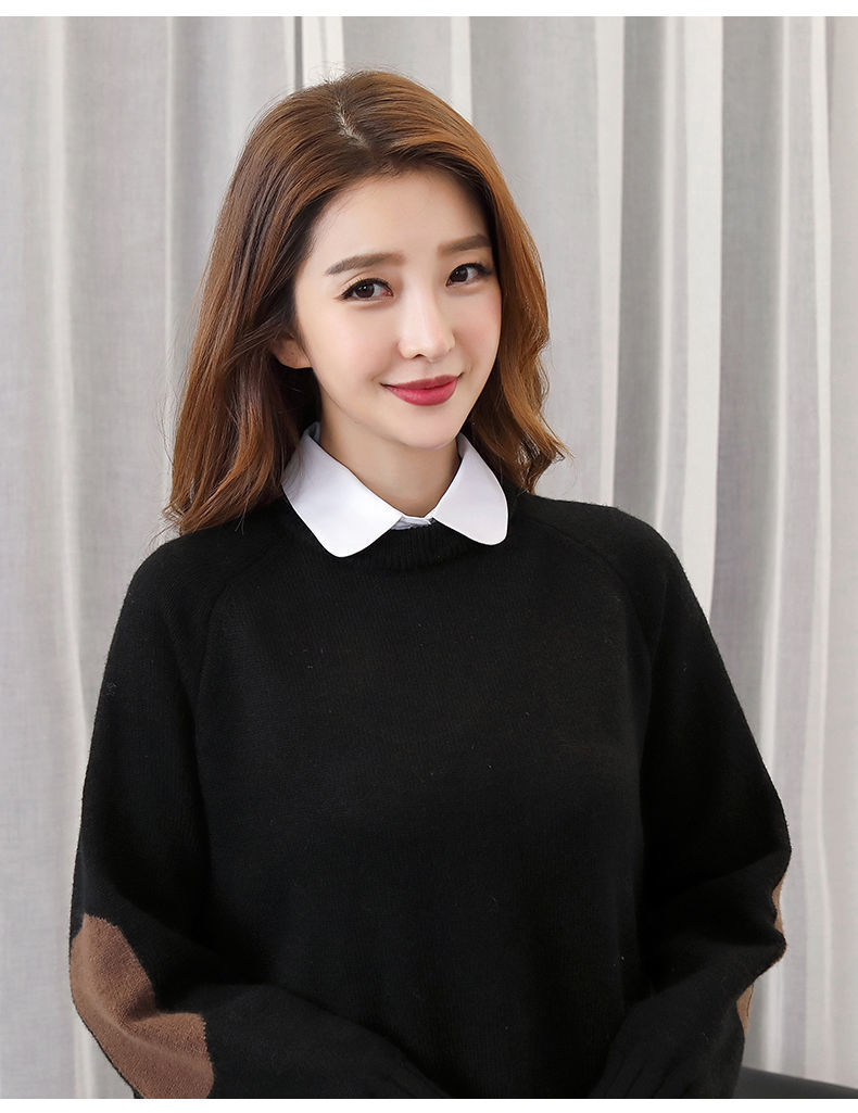 女百搭假领衬衫领方领假衣领白色条纹秋冬季衬衣领黑白大方格圆均码