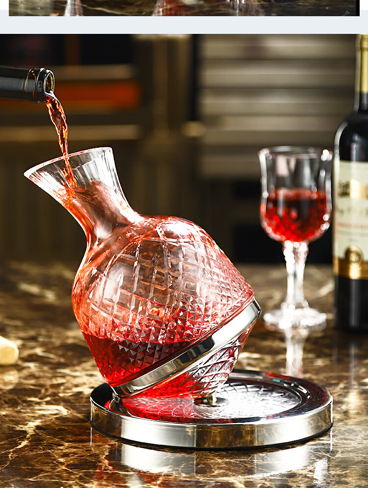 醒酒器不倒翁快速红酒醒酒器家用套装欧式水晶杯旋转陀螺不倒翁分酒壶