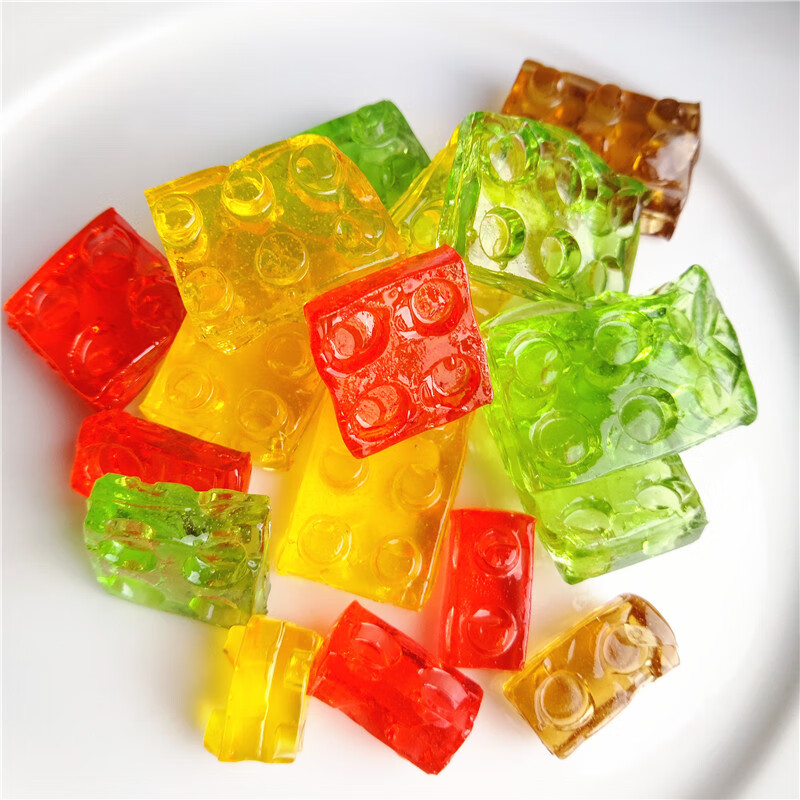 积木软糖水果味糖果4d拼装积木玩具糖q软q糖果零食品小吃积木10袋