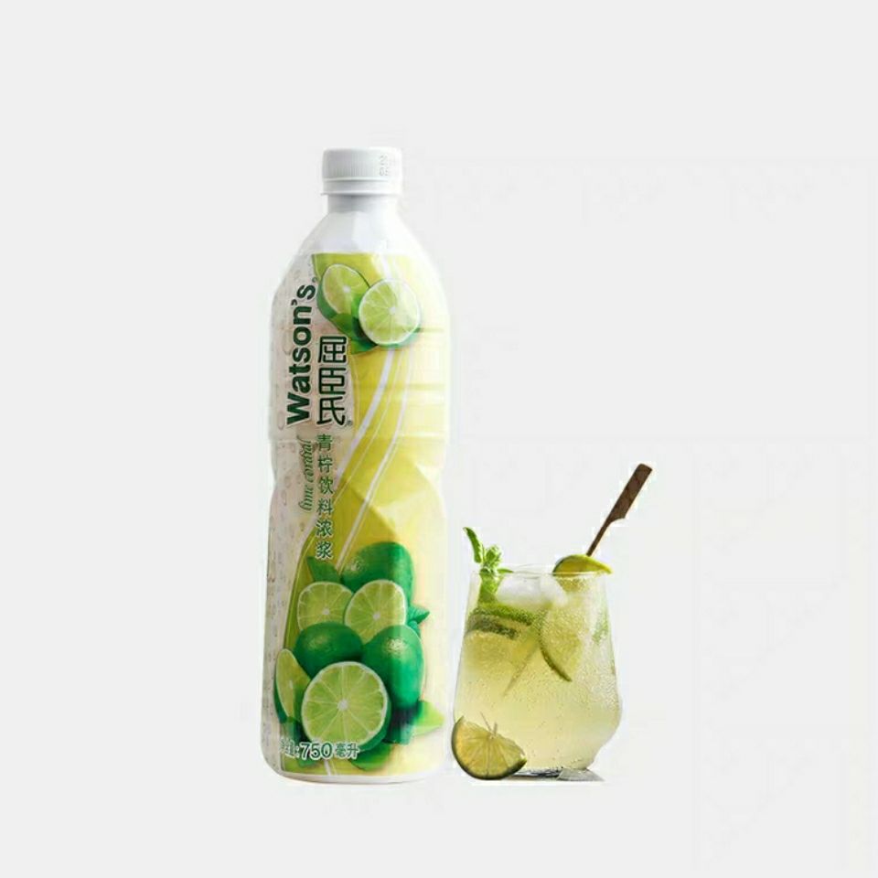 屈臣氏碧泉柠檬茶青柠檬汁黄柠檬汁750ml多规格柠檬饮料浓浆浓缩果汁