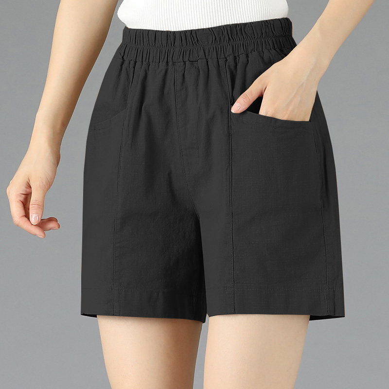 中年妇女外穿短裤中老年夏天女中年妈妈春夏穿的季薄款松紧腰宽松五分