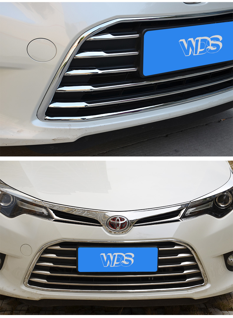 适用于雷凌前网亮条1417款丰田雷凌不锈钢中网饰条上下中网改装外框