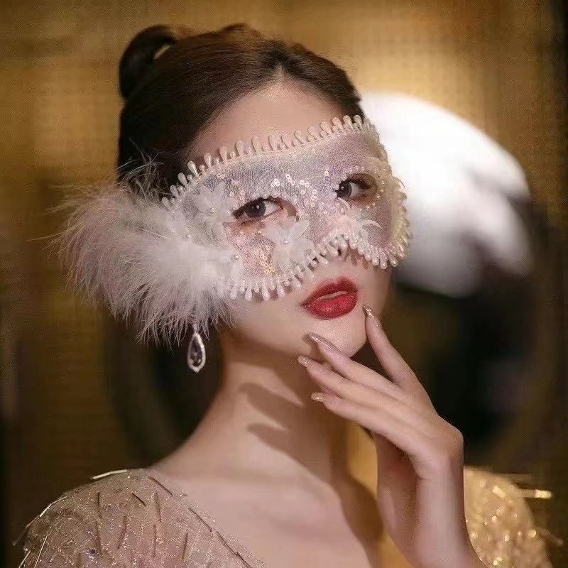 万代【抖音爆火】面具半脸下男女 面具酷蒙面歌王纱遮播变装神秘男二