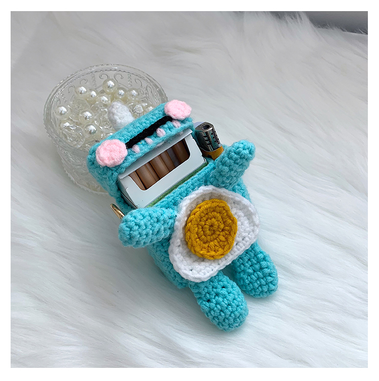 烟盒软硬盒毛线套手工编织diy材料包钩针自制手织怪居壹生小怪兽无盖