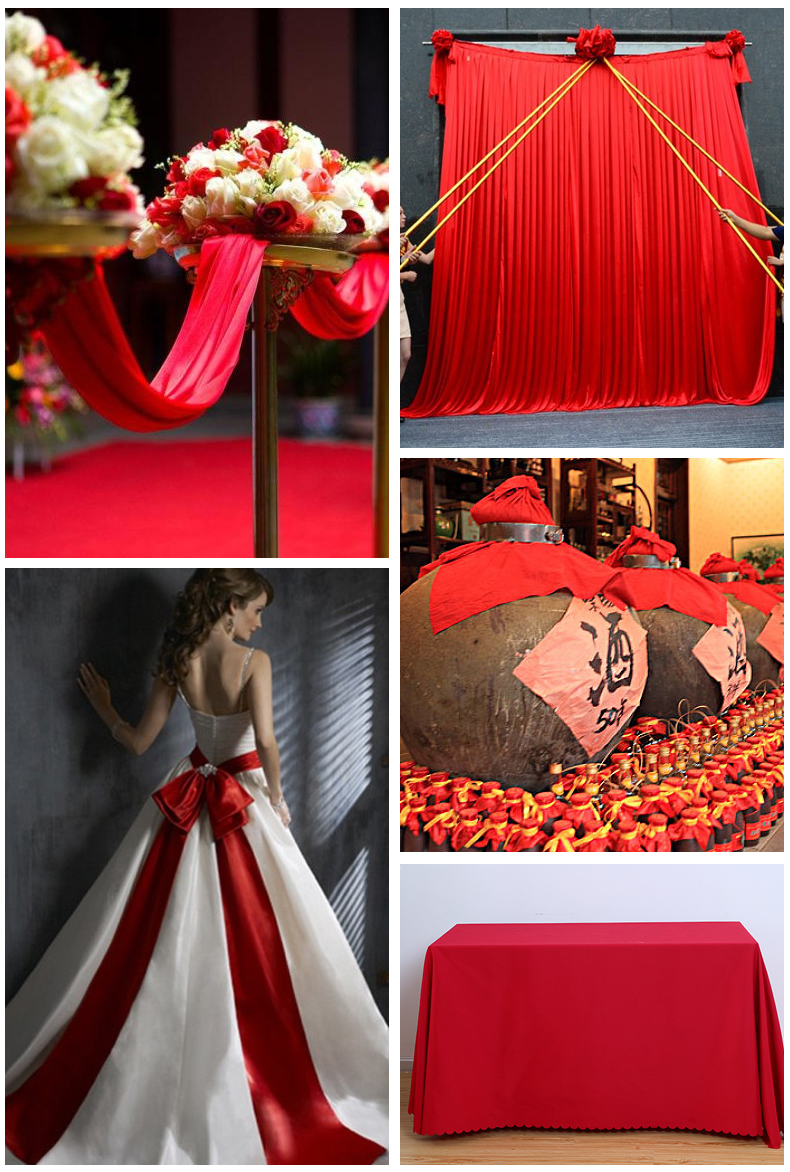 红布佛教 红绸布料大红喜事结婚红布佛布婚庆装饰剪彩中国风大红色绸