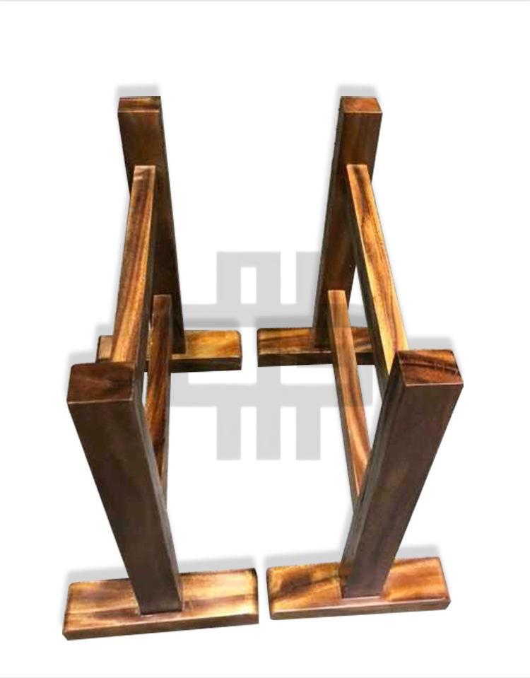 班奇盾木v型支架实木大板茶台茶桌腿原木茶几奥坎榆木木板腿乌金木v型