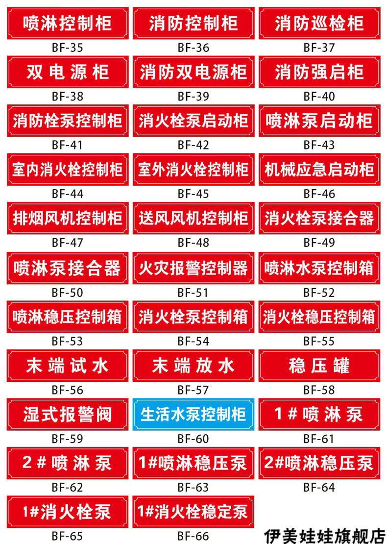 常开常闭标牌 消防水泵房标识牌亚克力挂牌水泵接合器地上室外消火栓