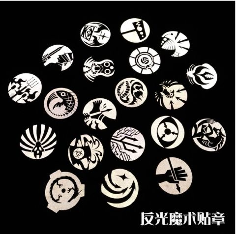 scp基金会机动特遣队logo标志九尾狐高亮反光魔术贴臂章徽章胸章轮回