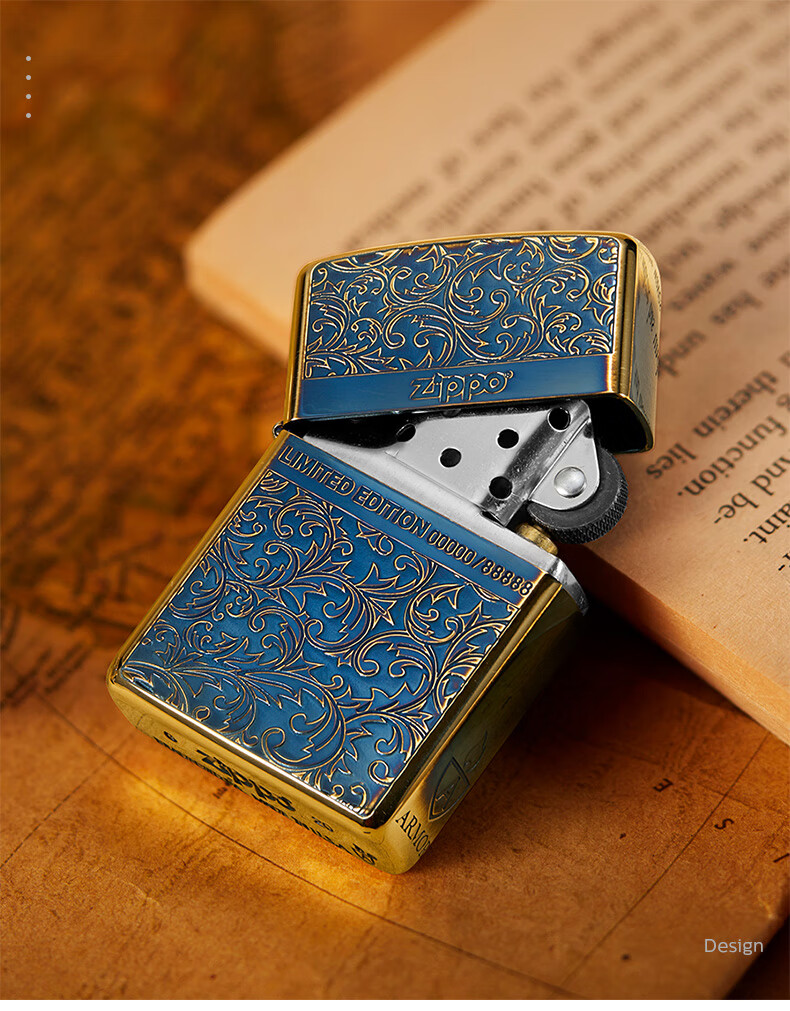zippo打火机限量版美国原装芝宝五面蚀刻幸运唐草zp之宝煤油防风火机
