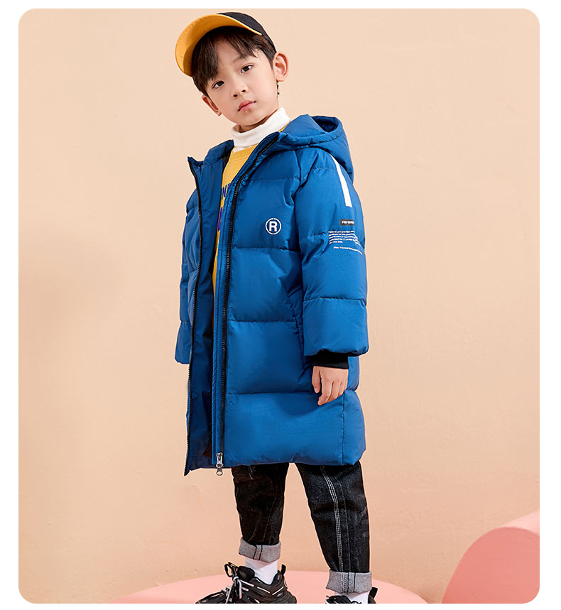 雅鹿童装羽绒服儿童中长款服男童加厚过膝冬装宝宝户外新款潮流过年服