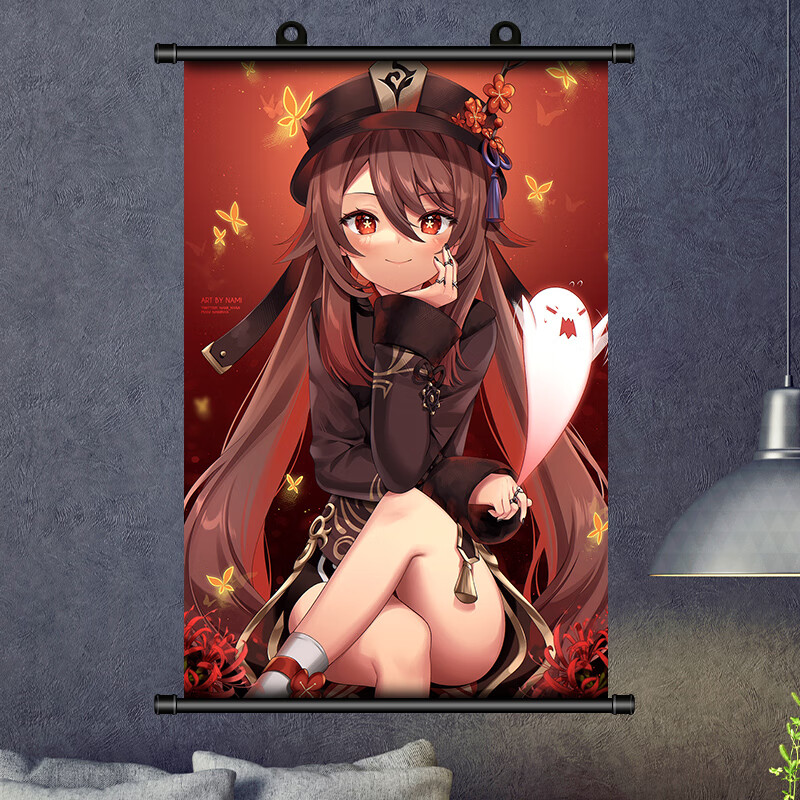 二次元挂画污 原神胡桃海报游戏动漫周边装饰卧寝室壁纸画可爱女定制