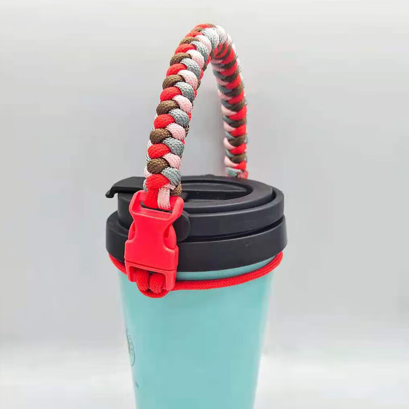 花行水杯挂绳纯手工编织伞绳水杯挂绳奶茶咖啡杯手拎绳外出便携绳藏青