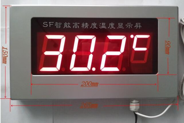 不锈钢超大屏温度显示屏泳池冷库温泉桑拿浴池大棚温度计哚优显示屏
