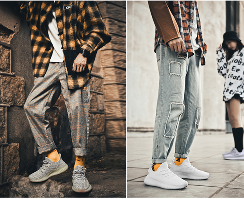 俊椰子鞋350官网满天星莆田男鞋冬季加绒潮鞋运动跑步鞋子加绒全白36