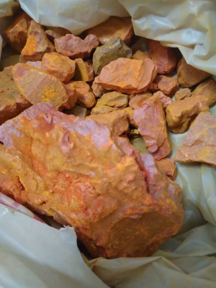 【可磨粉】天然高纯度 雄黄原石 纯雄黄矿石 雄黄块50g克 磨粉请备注