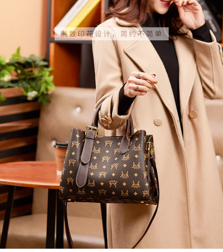 牛皮真皮手提包女大容量女士包包2021新款潮时尚单肩斜挎通勤女包鹿凌