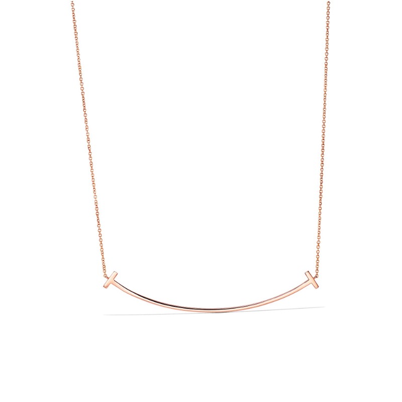 蒂芙尼项链tiffany笑脸项链女项链18k金钻石项链满钻项链吊坠微笑项链