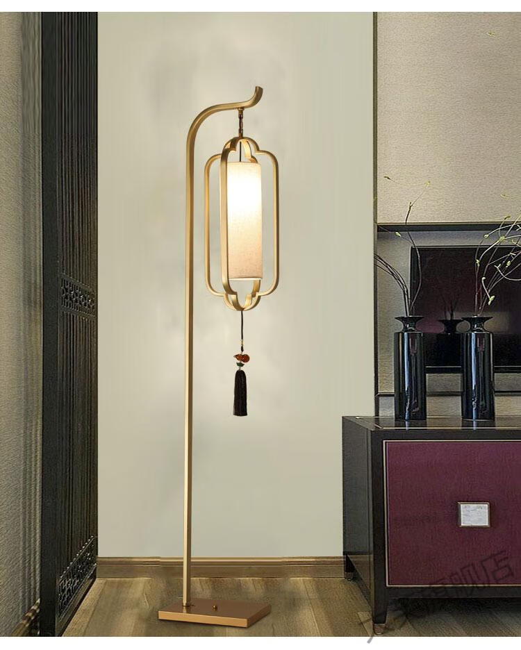 新中式落地灯客厅简约现代仿古复古铁艺led书房卧室灯中国风灯具定制