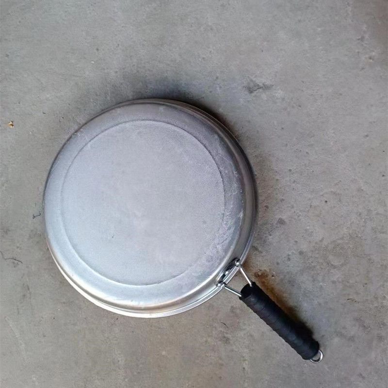 铝锅平底铝平底锅老式加厚纯手工家用无涂层单把铝煎锅烙饼锅铝鏊子