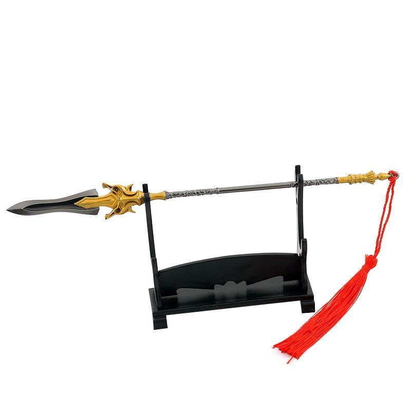 完美世界周边 动漫周边 石昊至尊骨黄金战矛长1枪合金武2器模型手办