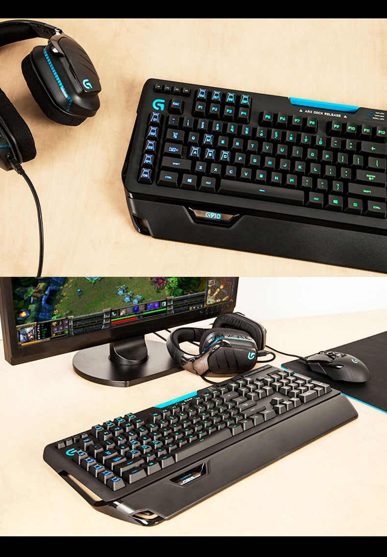 罗技(logitech)罗技g910有线电竞办公游戏吃鸡机械键盘rgb背光g910 10