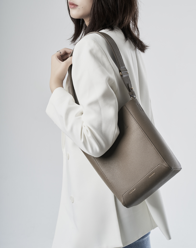 头层牛皮水桶包noiratelier原创迷你托特包意大利头层大容量水桶包单