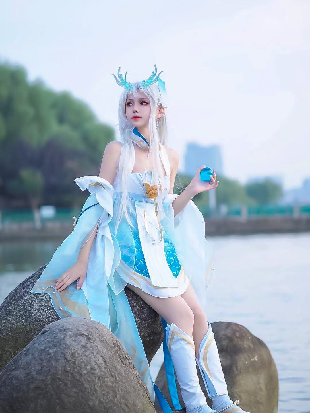 【品质精选】游戏荣耀cos西施游龙清影cosplay服角色扮演男女古风c服