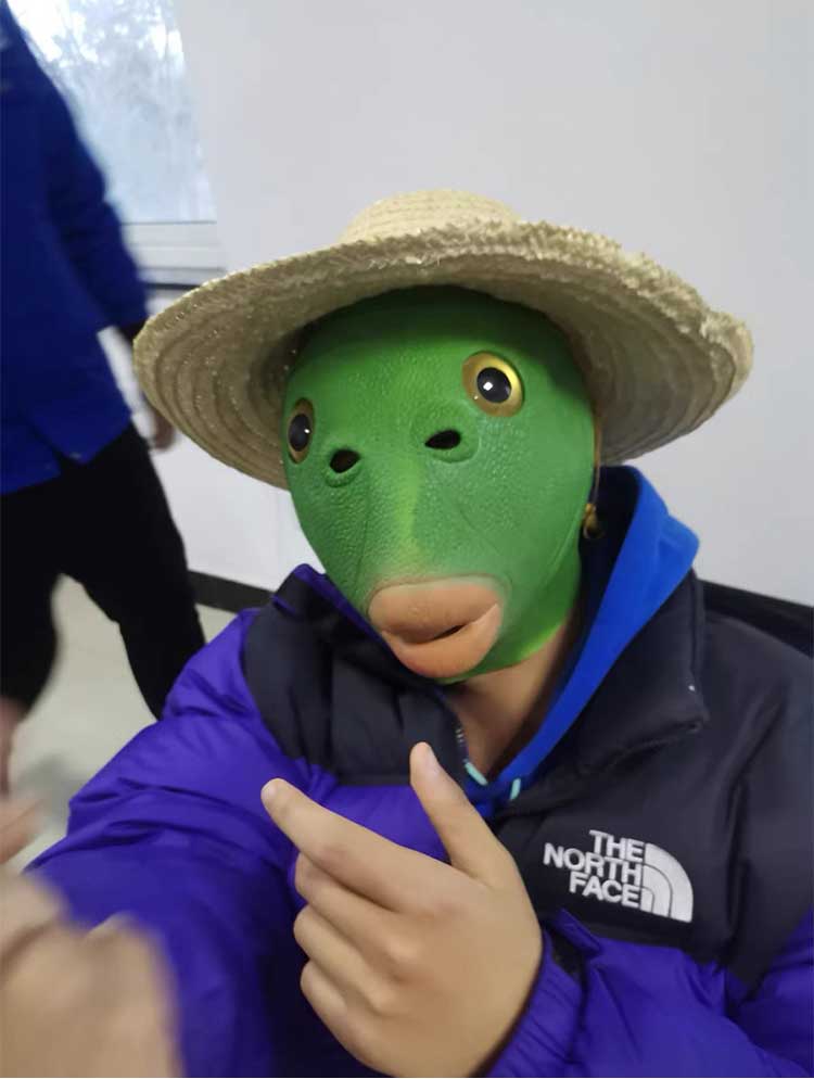 绿头鱼头套抖音绿头鱼头套面具可爱搞怪搞笑沙雕鱼头怪怪人绿色网红