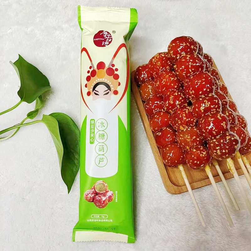 朱老大冰糖葫芦鲜山楂大颗去核零食休闲整箱朱老大原味芝麻冰糖葫芦5