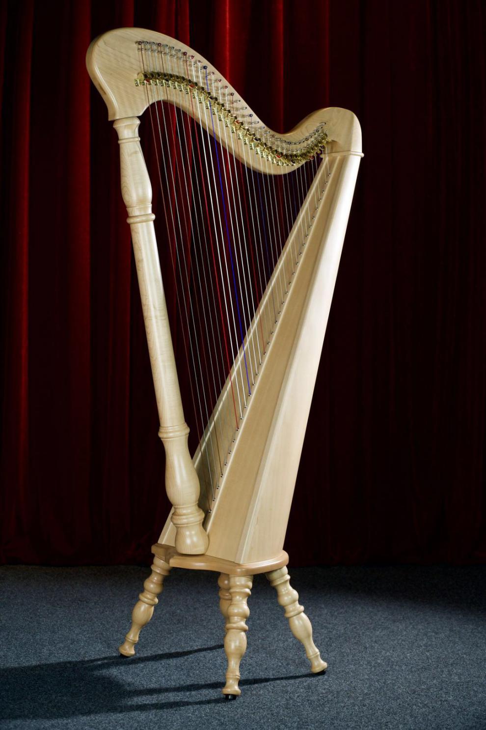 kristall竖琴普及爱尔兰竖琴古典竖琴34弦乐器全扮键定制款原木色