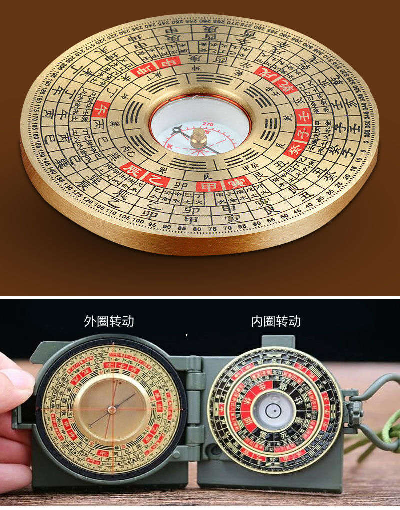 寻龙诀罗盘风水盘摸金校尉罗盘寻龙点穴杨公八卦奇门遁甲随身 寻龙