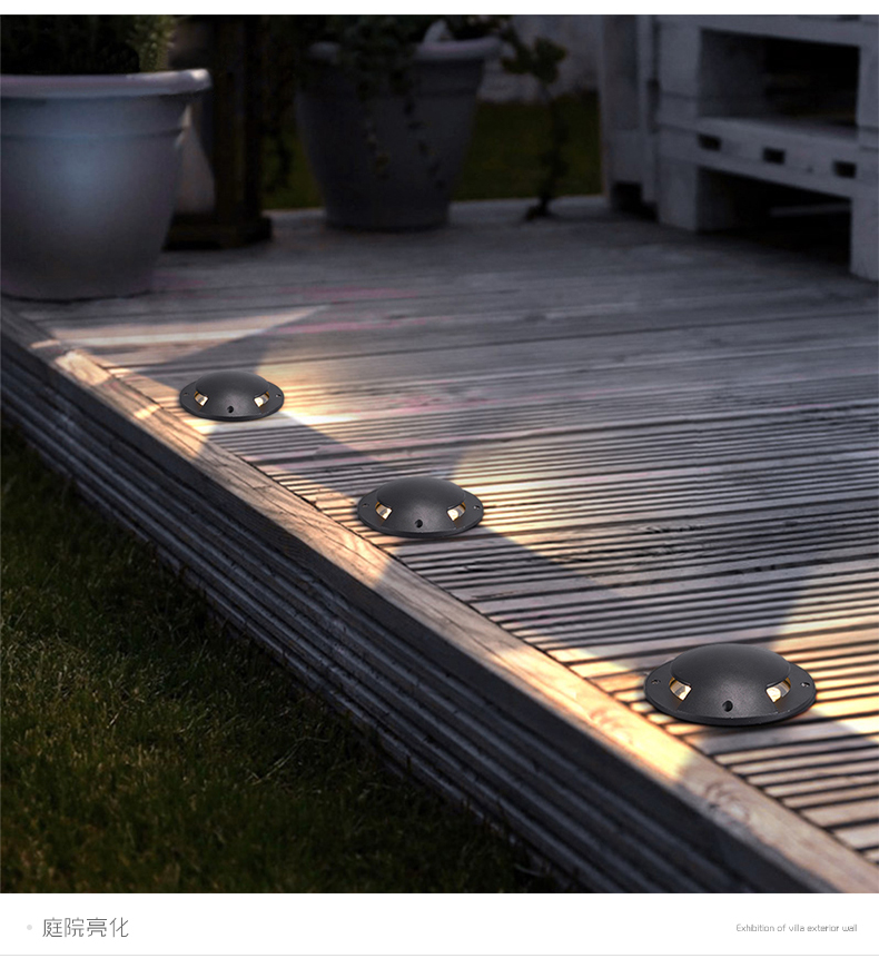 欧普侍太阳能地埋灯led户外防水侧透光3w埋地灯墙角灯侧光灯景观庭院