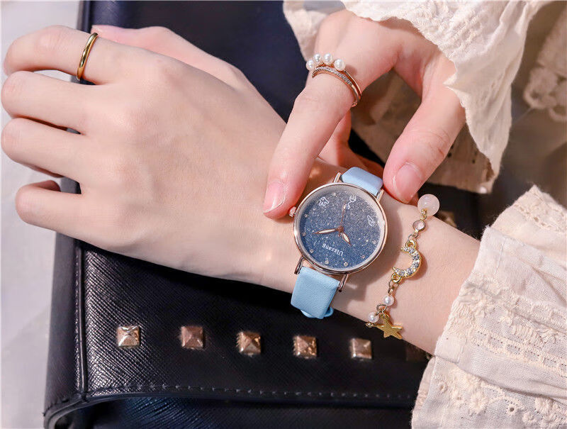 disney/ 梦幻紫星空流沙少女心手表小仙女高颜值初中生可爱软妹日系