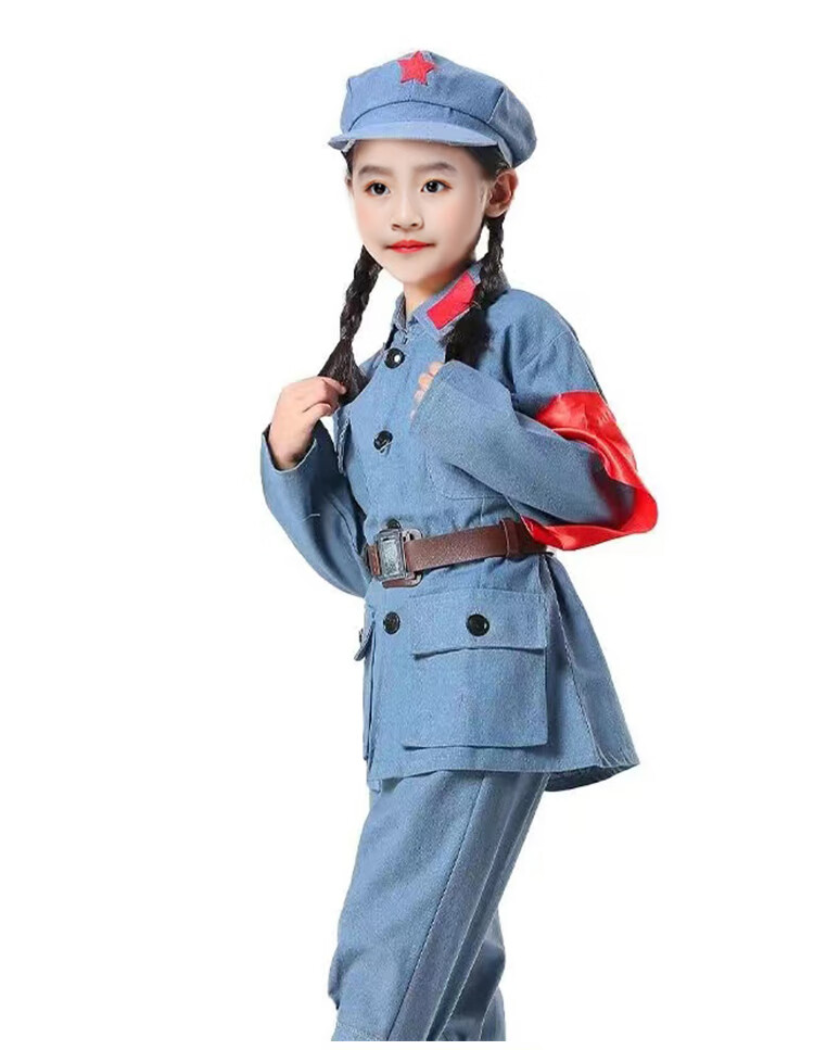 趣士多小红军演出服红军儿童服合唱演出服小八路军衣服抗战闪闪红星
