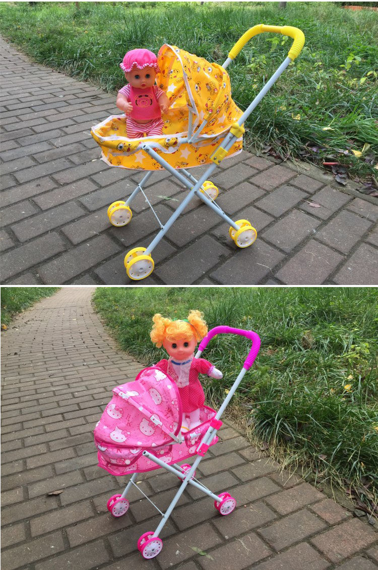 儿童玩具推车女孩过家家带娃娃小推车女童婴儿宝宝超市推车小轮蓝色车