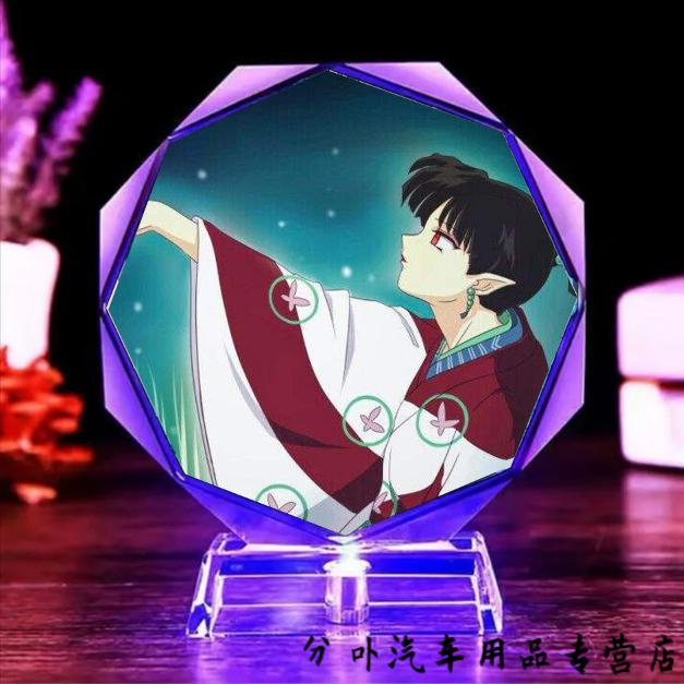 犬夜叉周边犬夜叉周边杀生丸弥勒桔梗戈薇发光水晶摆件模型同学朋友