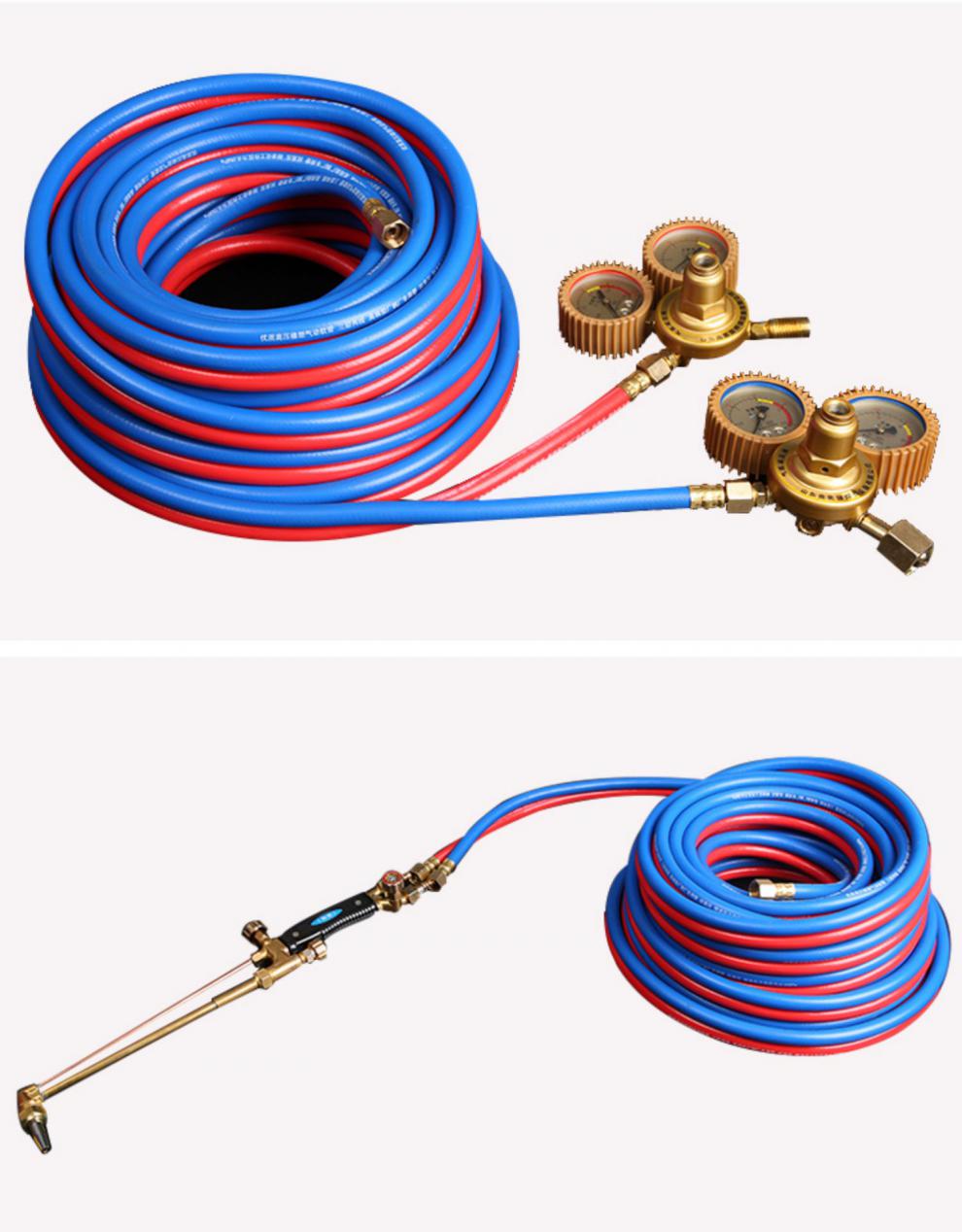 氧气管子软管乙炔管8mm连体双色高压煤气管接头氧气管焊割工业用红蓝