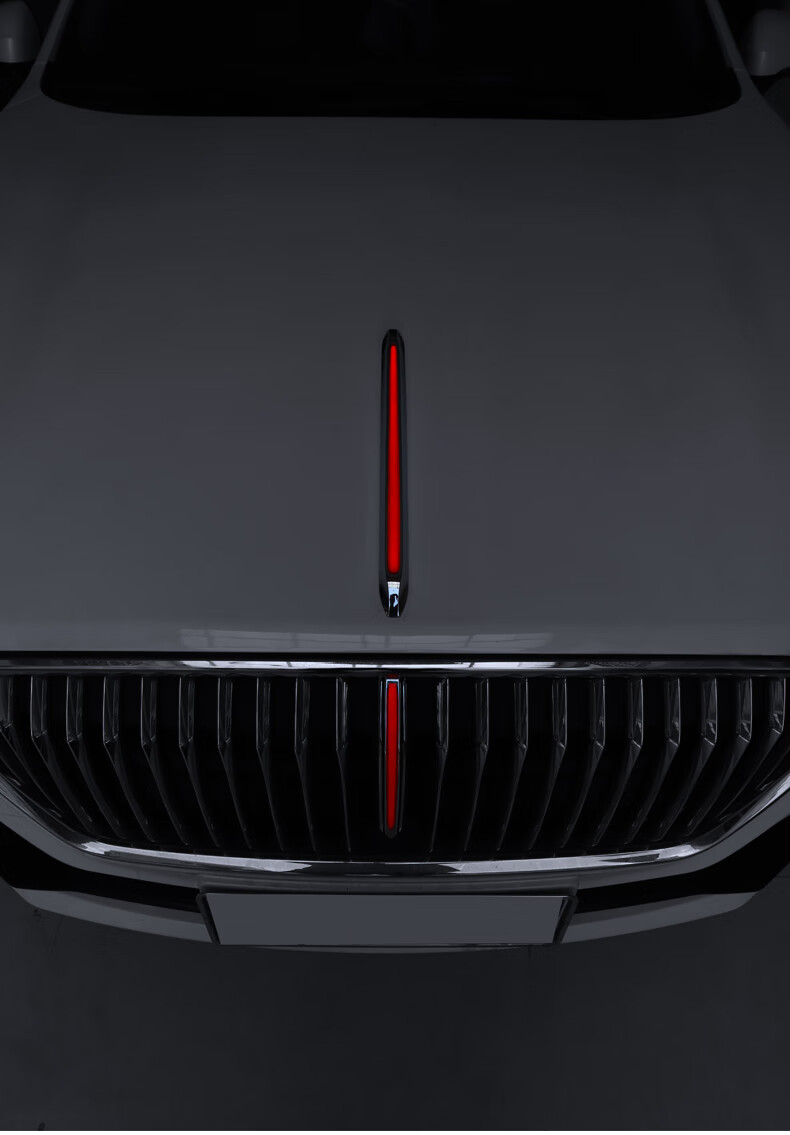 适用于红旗中网灯红旗h5中网流光灯机盖发光标改装led流水灯汽车用品