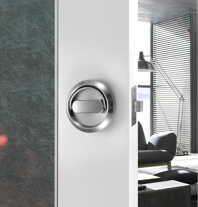 同款拉环隐形门锁双面暗门锁移门锁带钥匙无把手木门卧室房门室内家用