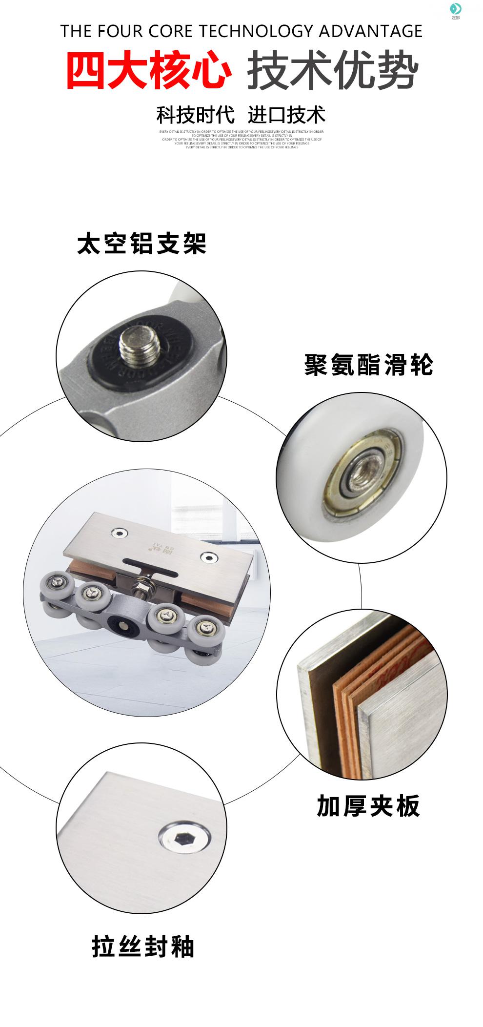 平移门吊轮吊夹玻璃门夹推拉门配件浴室夹移门轮滑轮玻璃滑道轮