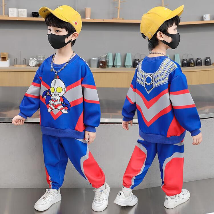 妙兰卡奥特曼衣服男童套装秋装长袖卫衣上衣休闲宝宝衣服运动秋季两件